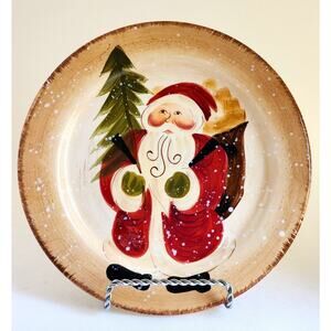PLATE/SALAD-COOKIES-TABLETOPS GALLERY-WINTER WONDERLAND-Santa Clause-Snow-8.5 in